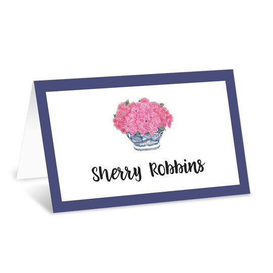 Pretty Pink Flowers Folded Enclosure Cards